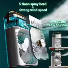 Nouveau ventilateur 3 en 1, climatiseur, mini refroidisseur d'air domestique, veilleuse LED, humidificateur portable, ventilateur de réglage de l'air, ventilateur de bureau et de maison