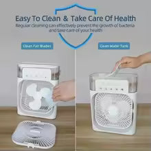 Nouveau ventilateur 3 en 1, climatiseur, mini refroidisseur d'air domestique, veilleuse LED, humidificateur portable, ventilateur de réglage de l'air, ventilateur de bureau et de maison