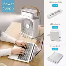 Nouveau ventilateur 3 en 1, climatiseur, mini refroidisseur d'air domestique, veilleuse LED, humidificateur portable, ventilateur de réglage de l'air, ventilateur de bureau et de maison